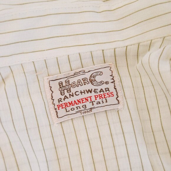70s Western Button Down ( L) vintage striped ranchwear western rodeo dress shirt - Picture 8 of 8